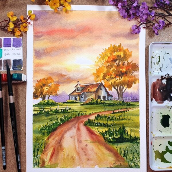 Atardecer en la granja