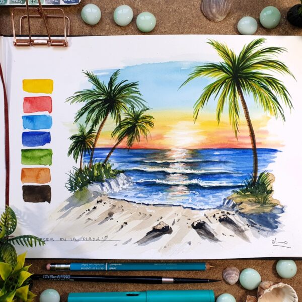 Atardecer en la playa