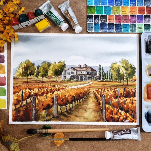 Viñedo en otoño